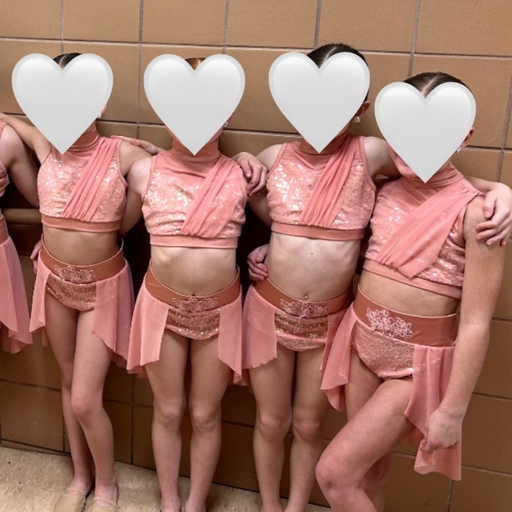 Pink Sequin Dance Costume Set